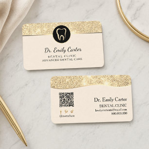 Luxus-Beige- und Gold-Zahnklinik Visitenkarte