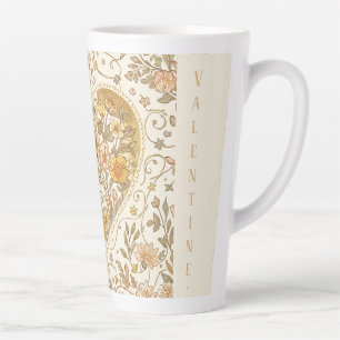 Luxus, , Beigi Goldgelb ,Liebesherzblumen Milchtasse