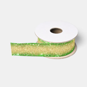 Luxus Beliebter Geschenk Green Gold Glitzer Ripsband