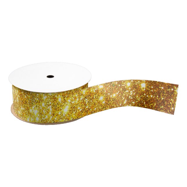 Luxus Beliebtes Geschenk Gold Glitzer Ripsband (Spule)