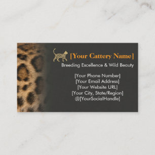 Luxus Bengal Katzen Zuchtstätte Anpassbar Visitenkarte