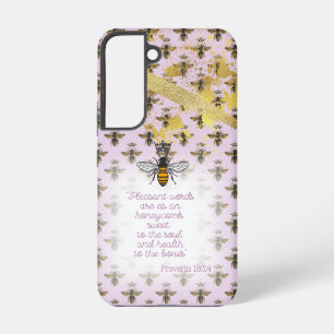 Luxus-Biblioqueen Bee im Rasterdesign mit Pastell- Samsung Galaxy Hülle