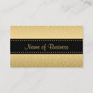 Luxus Black and Gold Jaguar Animal Print Visitenkarte