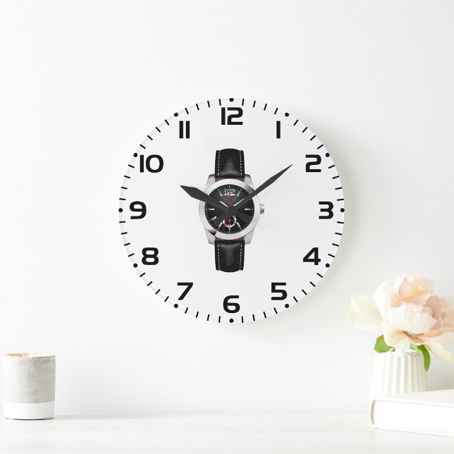 Luxus Black Chronograph Stilvolle Zeit beobachten Große Wanduhr (Von Creator hochgeladen)