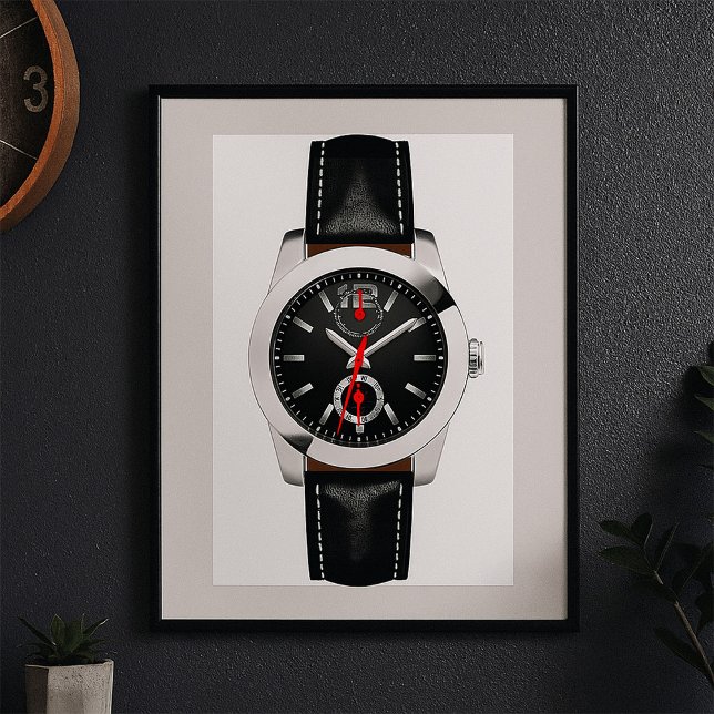 Luxus Black Chronograph Stilvolle Zeit beobachten Poster (Von Creator hochgeladen)