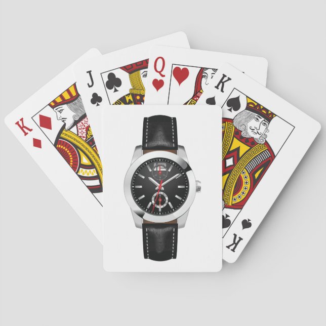 Luxus Black Chronograph Stilvolle Zeit beobachten Spielkarten (Rückseite)