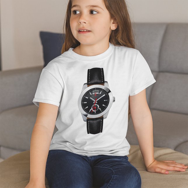 Luxus Black Chronograph Stilvolle Zeit beobachten T-Shirt (Von Creator hochgeladen)
