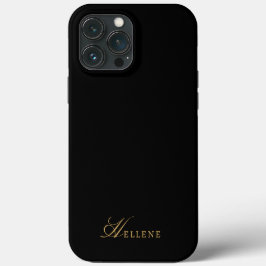 Luxus Black & Gold Chic Script Monogram Case-Mate iPhone Hülle