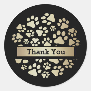 Luxus Black Gold Foil Pet Store Runder Aufkleber