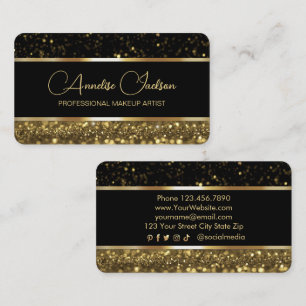 Luxus Black & Gold Funkelnd Visitenkarte