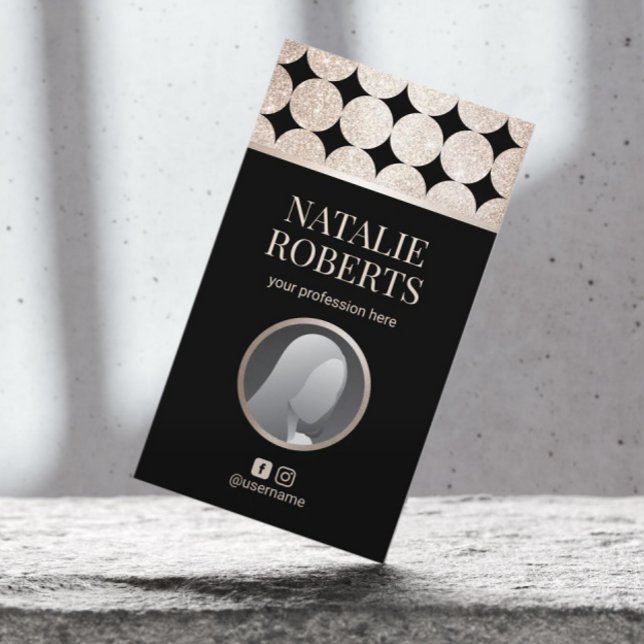 Luxus Black & Gold Geometric Salon & WELLNESS-CENT Visitenkarte (Von Creator hochgeladen)