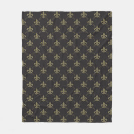 Luxus Black Gold Lilie Muster Fleecedecke