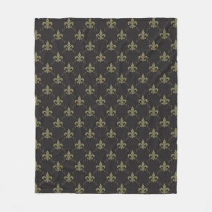 Luxus Black Gold Lilie Muster Fleecedecke