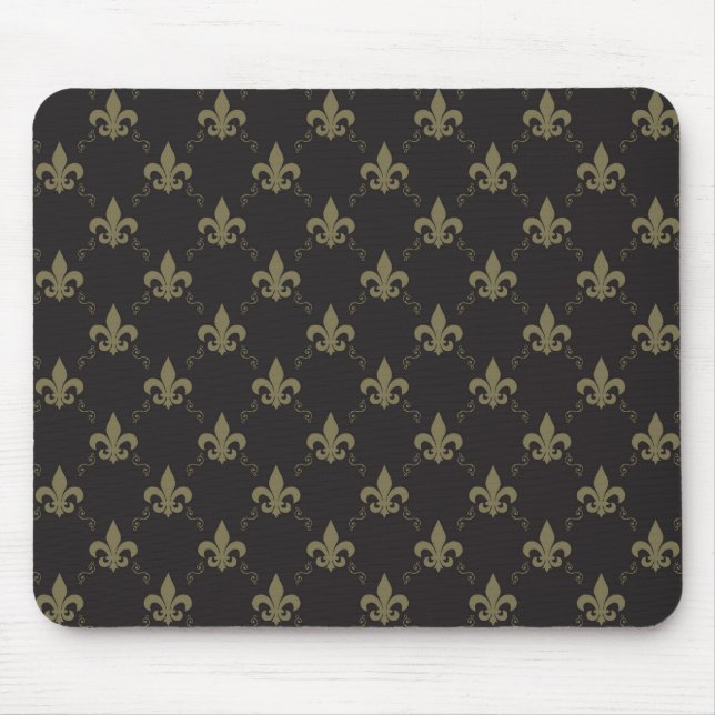 Luxus Black Gold Lilie Muster Mousepad (Vorne)