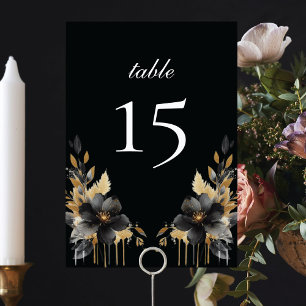 Luxus Black Gold mexikanischer Stil Quinceñera Tischnummer