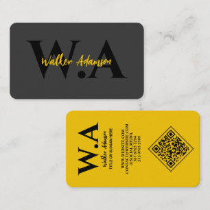 Luxus Black & Gold Modernes Berufliches Monogram Visitenkarte
