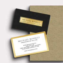 Luxus Black Leather Gold Label Unternehmen Visitenkarte