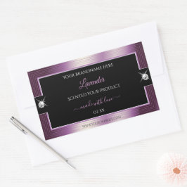 Luxus Black Lila Shiny Brilliants Produktetikett Rechteckiger Aufkleber