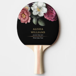 Luxus Black Personalisiert Floral Tischtennis Schläger