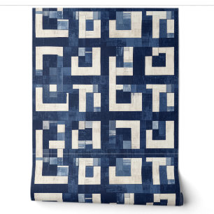 Luxus Blau 3D Muster Design Tapete