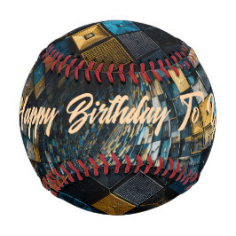 Luxus Blau Gold Geometrischer Vortex Baseball