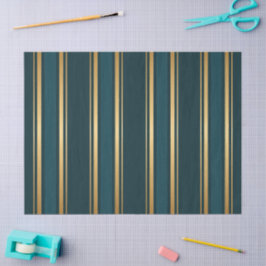 Luxus Blau Grün Gold Streifen Dekoratives Seidenpa Seidenpapier