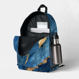 Luxus Blue & Gold Abstrakt Leaf Rucksack