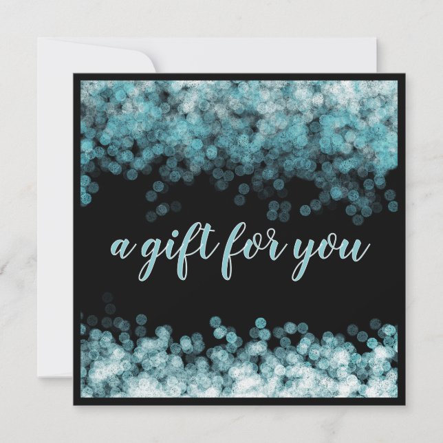 Luxus Blue Sparkle Salon Geschenkgutschein Feiertagskarte (Vorderseite)