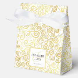 Luxus Blüh Chic Winter White and Gold Hochzeit Geschenkschachtel