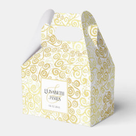 Luxus Blüh Chic Winter White and Gold Hochzeit Geschenkschachtel