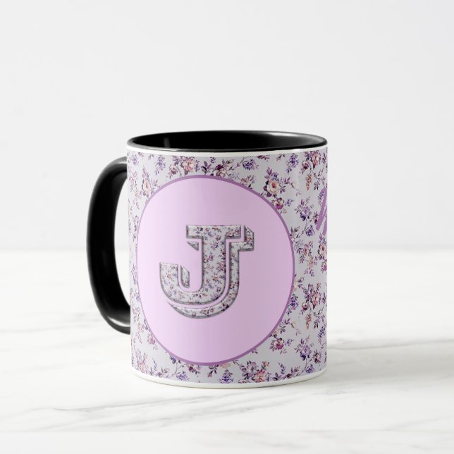 Luxus-Blume Monogram J Tasse (Vorderseite Links)