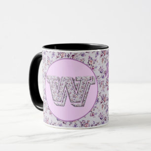 Luxus-Blume Monogram W Tasse