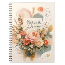 Luxus-Blumen-„Notes & Dreams“-Journal