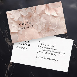 Luxus, Blush-Beige, Blume, Salon, Visitenkarte