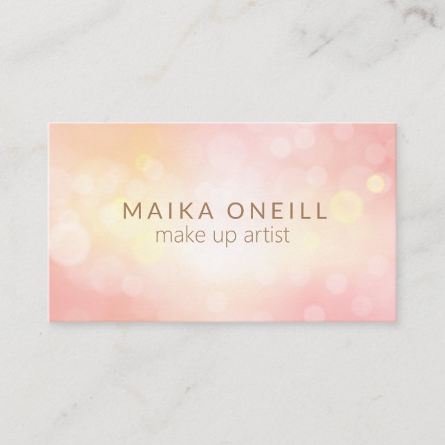 Luxus Blush Pink Bokeh beruflicher Wellness-Center Visitenkarte (Vorderseite)