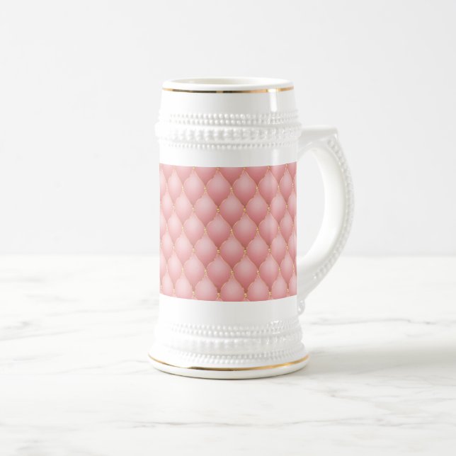 Luxus Blush Rosa Rose Gold Diamant gespritzt Bierglas (VorderseiteRechts)
