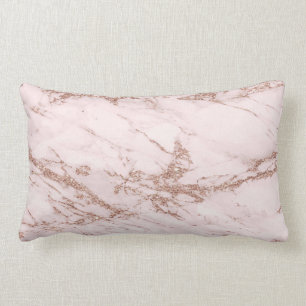 Luxus Blush Rose Rosa Glitzer Marmorgarne Baumwoll Lendenkissen