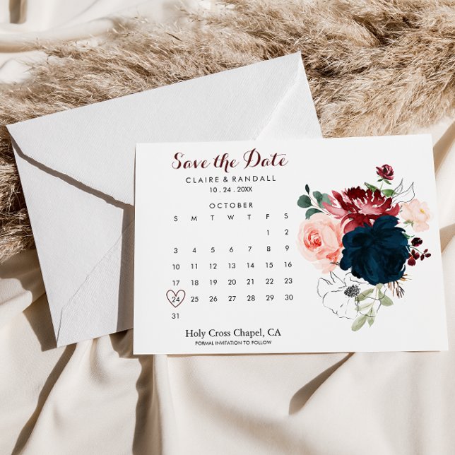 Luxus Boho farbenfroher Blumenkalender Save the Da Date (Von Creator hochgeladen)
