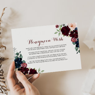 Luxus Boho Farbige Florale Hochzeitswunsch  Begleitkarte