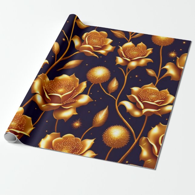 Luxus Boho Gold Rose Moderne Kollektion Geschenkpapier (Ungerollt)