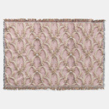 Luxus-Boho-Rosa-Pampasgras-Wurfdecke - Staub