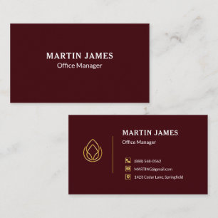 Luxus-Bordeaux-Gold-Büroleiter-Executive Visitenkarte