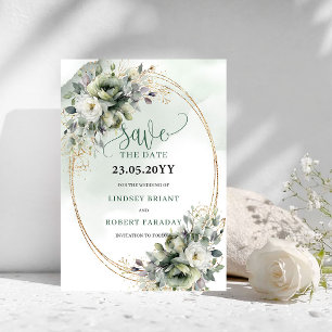 Luxus Botanische Grünpflanzen Gold Save The Date K