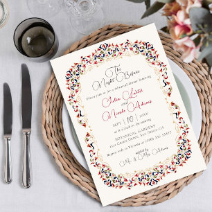 Luxus-Botanischer-Blumen-Paisley-Probedinner Einladung