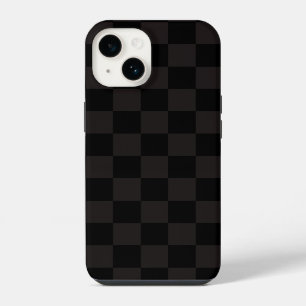 Luxus-Braun/Schwarz kariert iPhone 14 Hülle