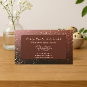 Luxus Brauner Glitter Visagistin Haut Nagel Expert Visitenkarte