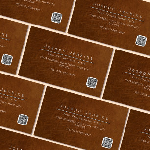 Luxus-Braunleder-Arbeiter-Sattler-Branding Magnetische Visitenkarte