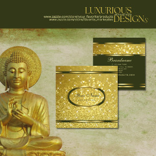 Luxus Bright Gold Glitzer Sparkle Stars Stilvoll Quadratische Visitenkarte