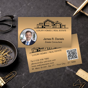 Luxus-Bronze-Gold-Immobilien-Chic-Profis Visitenkarte