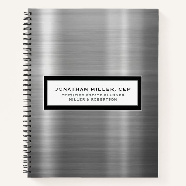 Luxus-Brushed-Metal-Notebook Notizbuch (Vorderseite)